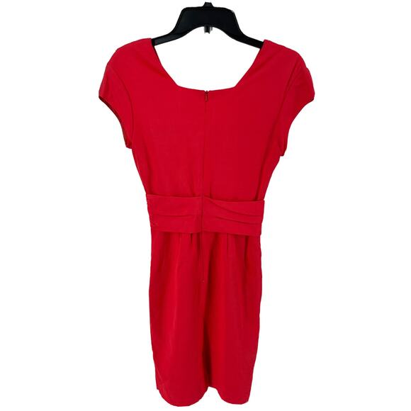 Reiss Women's Red Coral Lola Bandage Cocktail Cap Sleeve Dress Size 2 - Picture 2 of 5